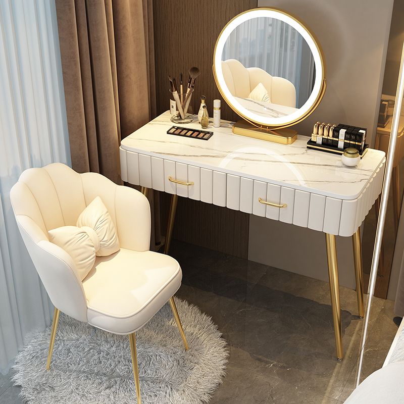 Lighted Mirror Makeup Vanity Desk Standing Makeup Vanity Set with Drawer