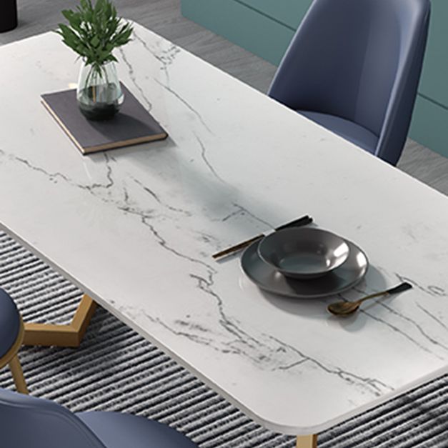 Glam 1/4/5 Pieces Dining Set Rectangle Sintered Stone Dining Table for Home Use