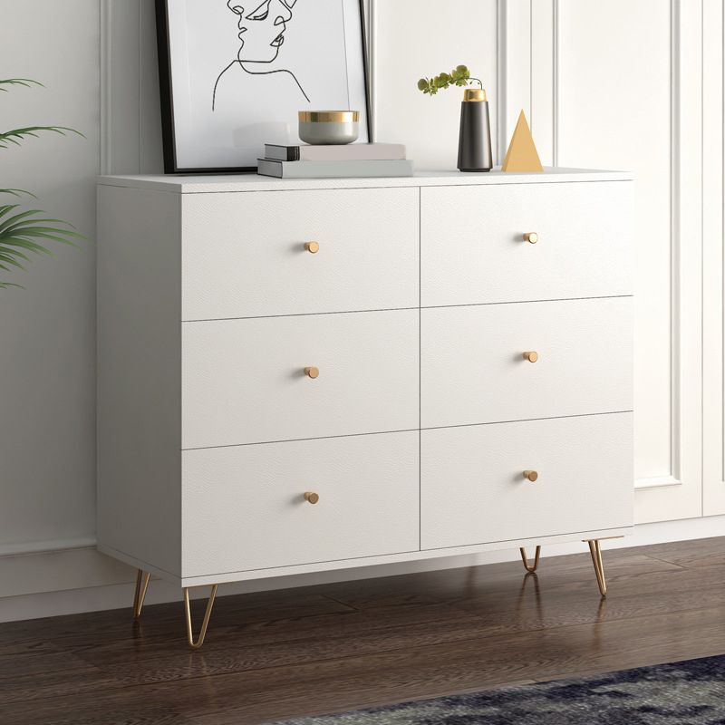 Classic Glam Soft-Close Storage Chest Drawers White Wood Dresser
