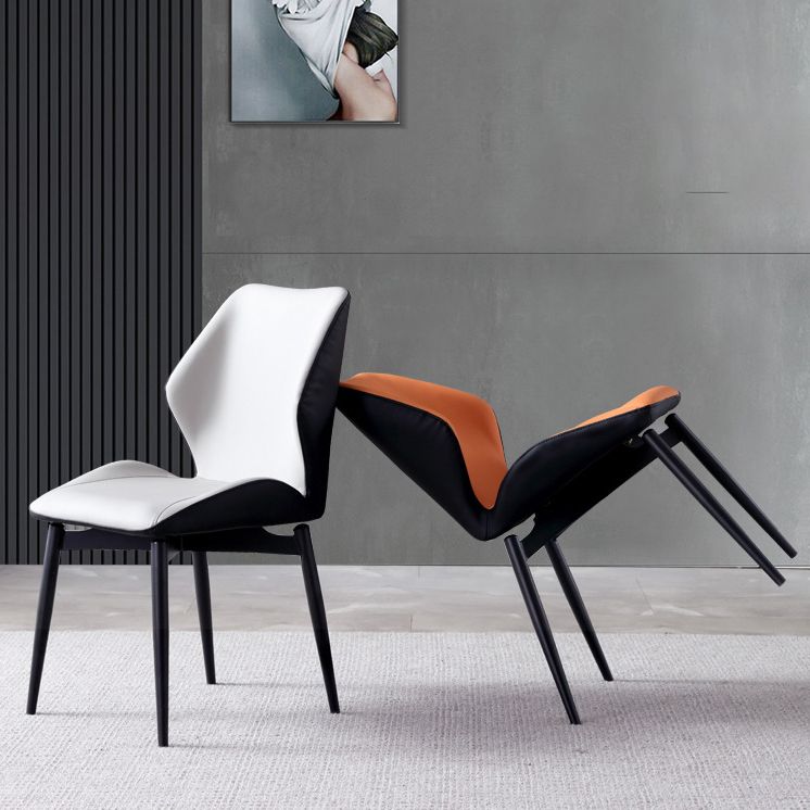 Contemporary Style Chairs Armless Chair with Metal Legs for Kitchen