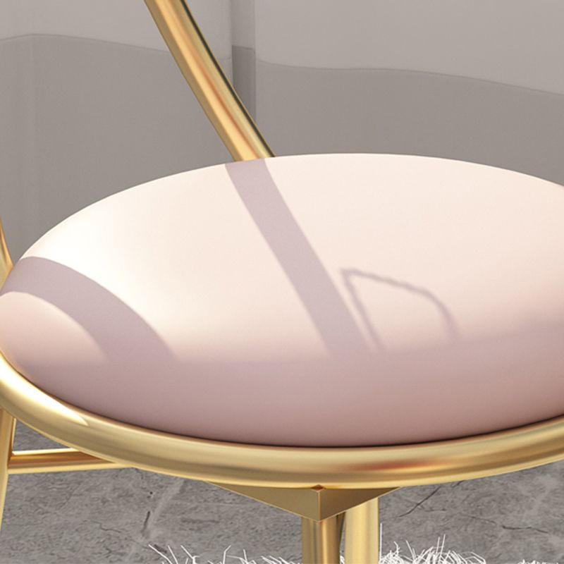 Upholstered Dining Chair Glam Style Open Back Dining Room Chair for Indoor