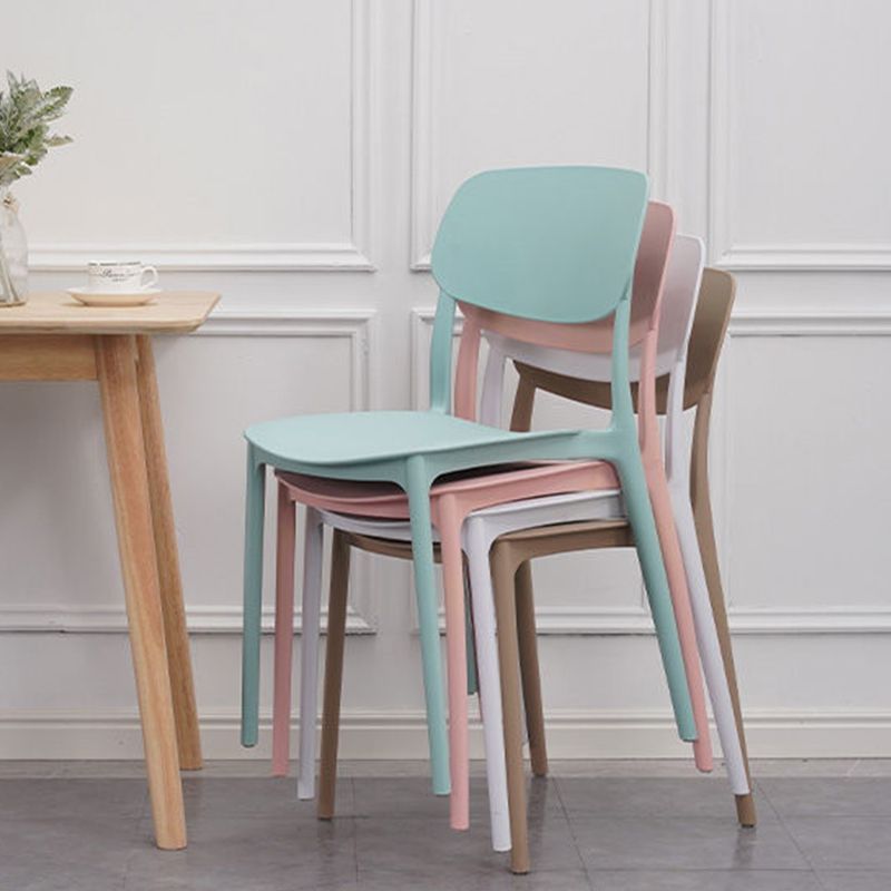Plastic Armless Chair Open Back Dining Side Chair for Home Use