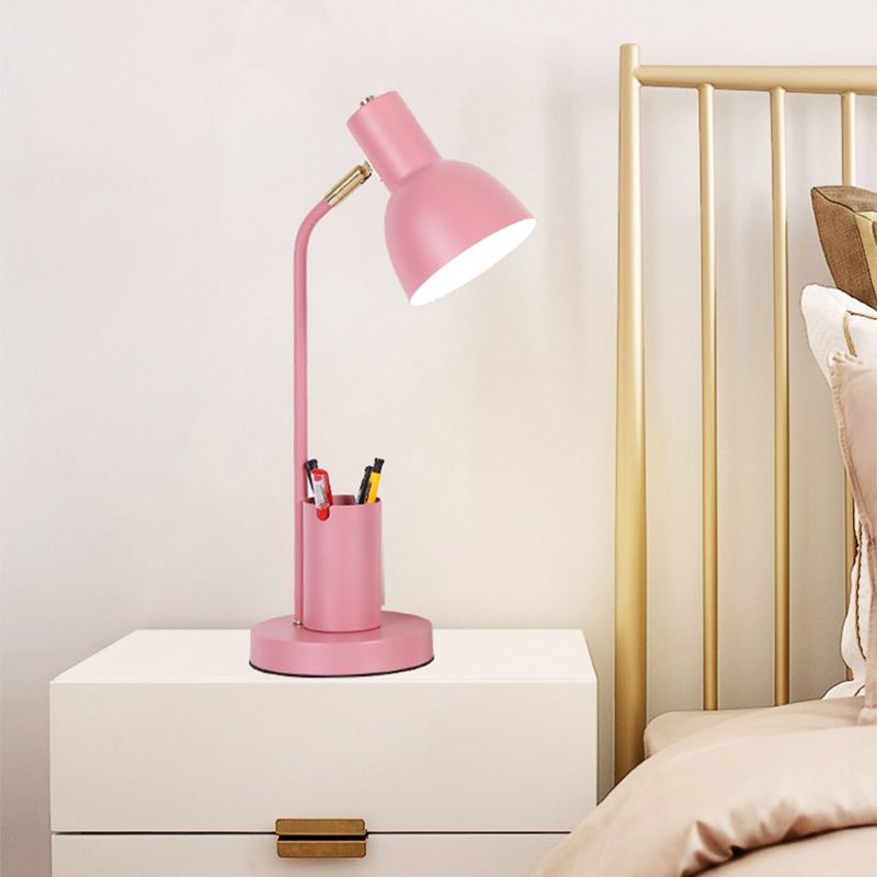 Bell Shade Metall Lesen Lampe Macaron Style 1 Kopftischleuchte mit Stiftbehälter