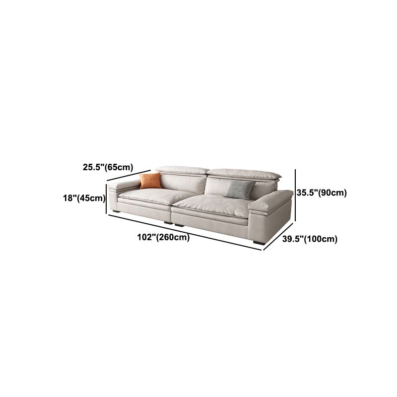 Stationary Stain Resistant Faux Leather Living Room Square Arm Sofa