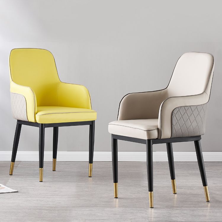 Silla auxiliar de comedor de estilo moderno Sillón de cocina con patas de metal
