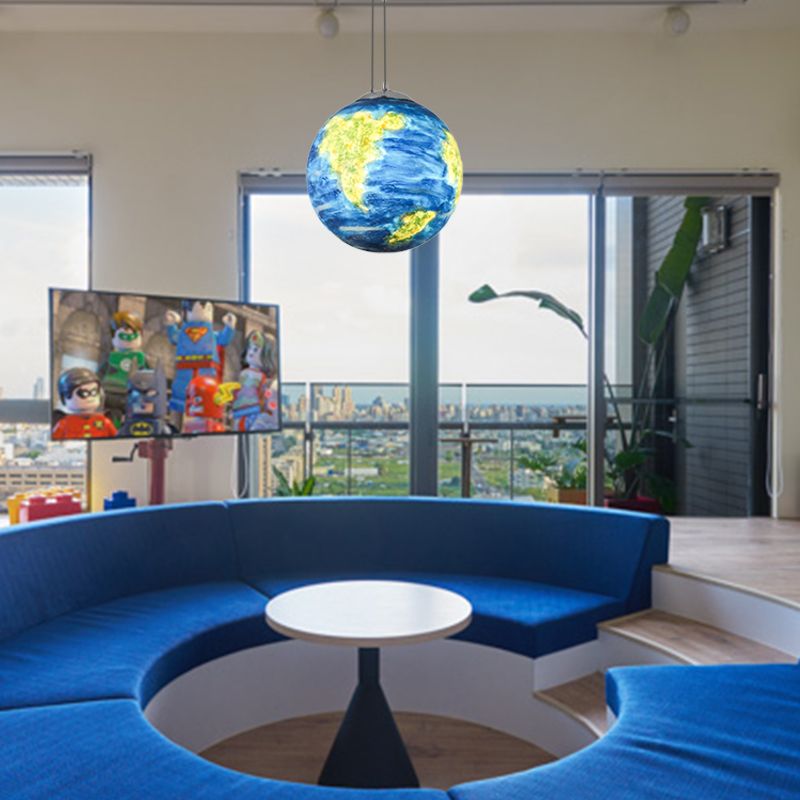 Pendre globe Lumière pour la chambre, Association de plafond de teinte à balle moderne réglable dans Chrome