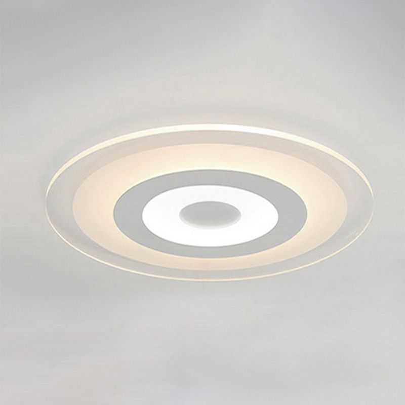 LED Slaapkamer Flush Mount Plafond Licht Armatuur Eenvoudige Witte Flush Mount Verlichting met ronde Acryl Schaduw