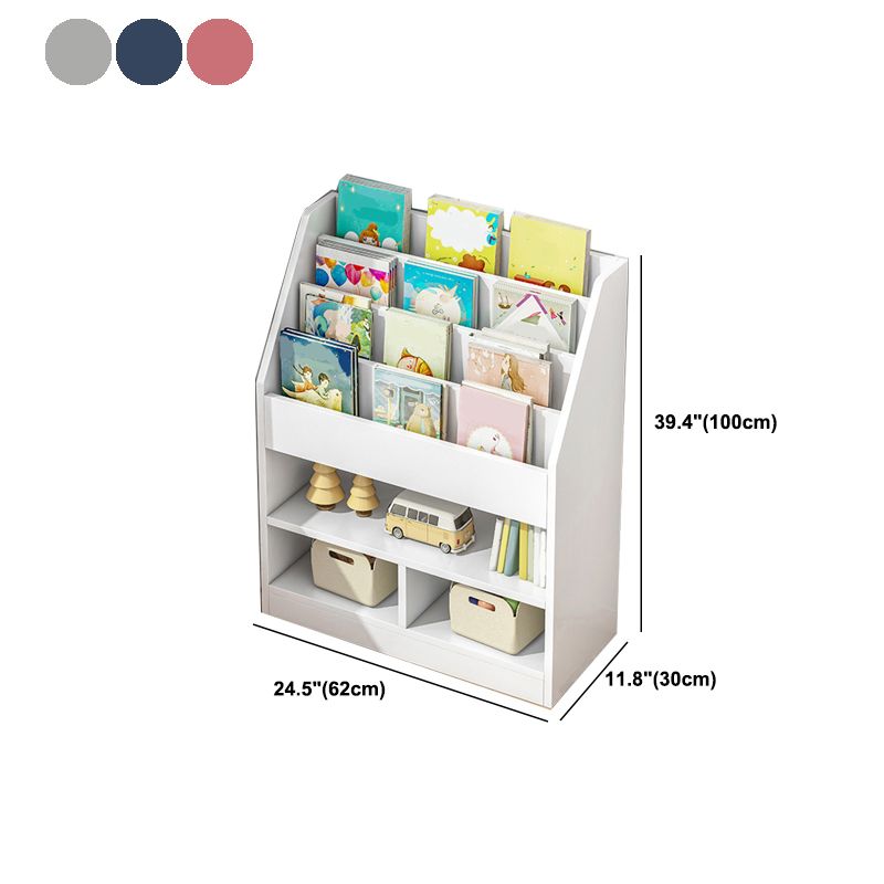 Wood Engineered Wood Bookcase Closed Back 11.8" Wide Modern Bookshelf for Office