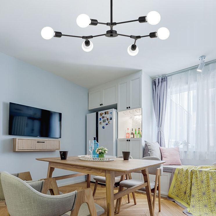 Modern Minimalist Style Branch Chandelier Lighting Fixtures Metal Chandelier for Living Room