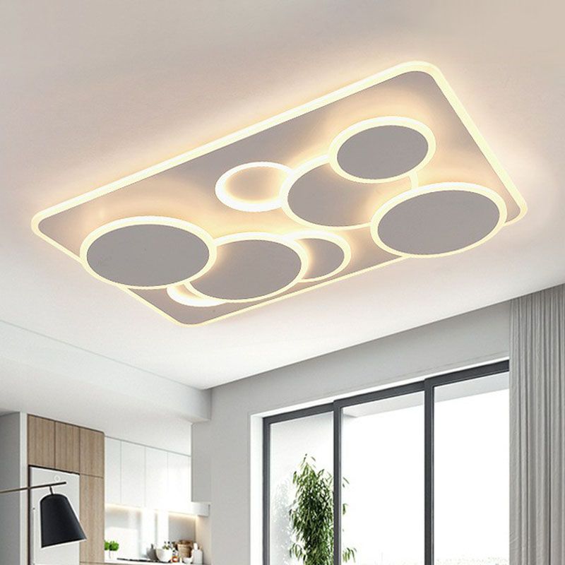 Illuminazione a soffitto artistica bianca LED della luce di flusso geometrica acrilica per il soggiorno
