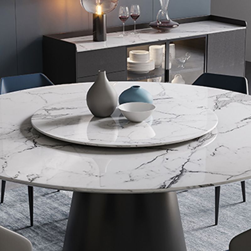 Contemporary Stone Round Dining Set 1/4/7/11 Pieces Turntable Dining Furniture for Home