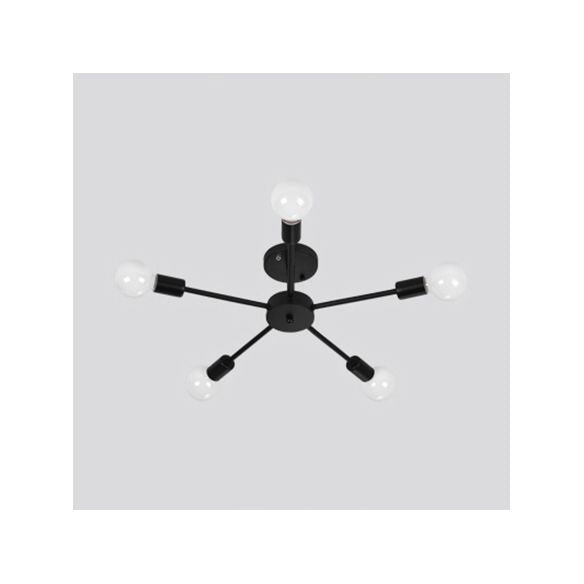 Nordic Metal Sputnik Ceiling Flush Mount Light 5/10 Lights White/Black Bedroom Semi Flush Ceiling Light