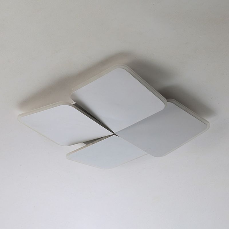 Geometric LED Flush Lighting Modern Flush Mount Lighting in White Finish