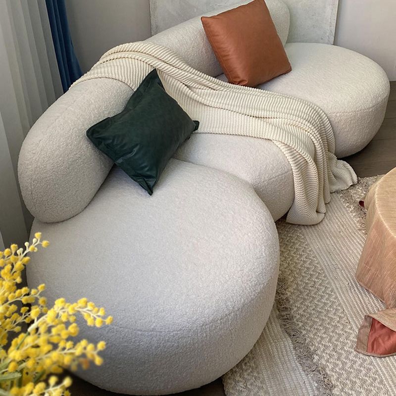 Beige Modern Fabric Sofa 27.95" High Armless Sofa for Living Room