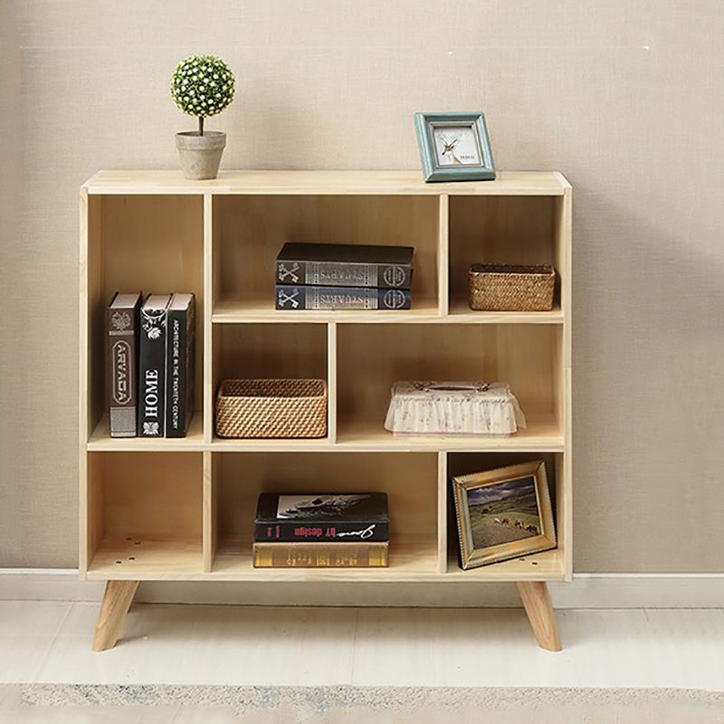 Modern Wooden Bookcase Standard Closed Back Bookshelf with Shelves