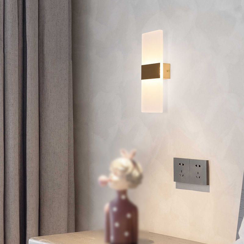 2-Light Wall Sconce Light Modern Metal Wall Sconce Lighting in Gold