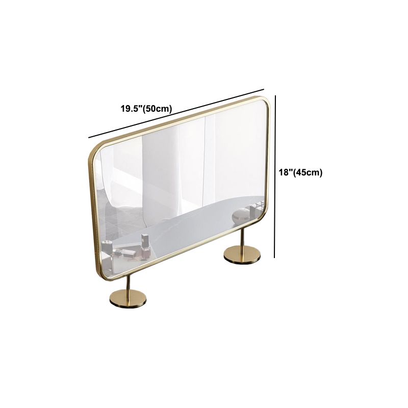 2 Storage Drawers Vanity Table Modern Stone Dressing Table with Mirror and Stool