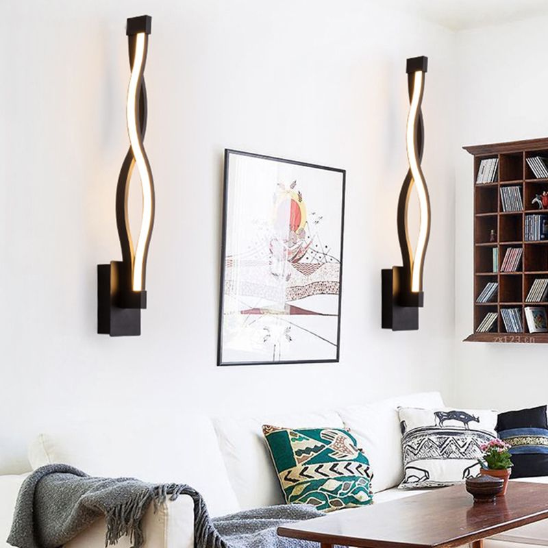 Sala de estar modernista pared apliques led lineal luz de pared simple montada en la pared