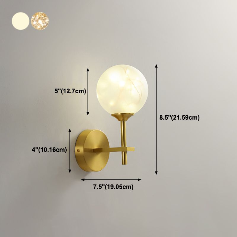 Glass Globe Wall Sconces Modern Style 1 Light Wall Mounted Lamps