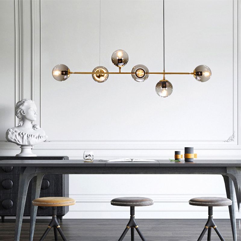 Modern Adjustable Length Hanging Light Globe Glass Pendant Light for Kitchen