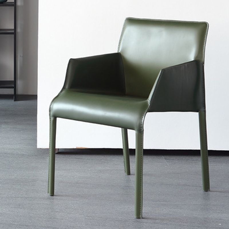 Contemporary Arm Chair Solid Back Dining Room Chair for Kitchen