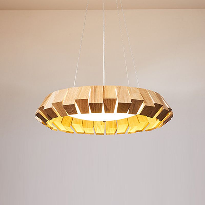Contemporary Wooden Hanging Light Household Pendent Lighting Fixture for Living Room