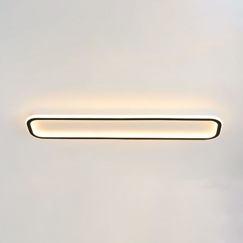 Plafonnier rectangulaire noir, éclairage de plafond moderne en aluminium à LED
