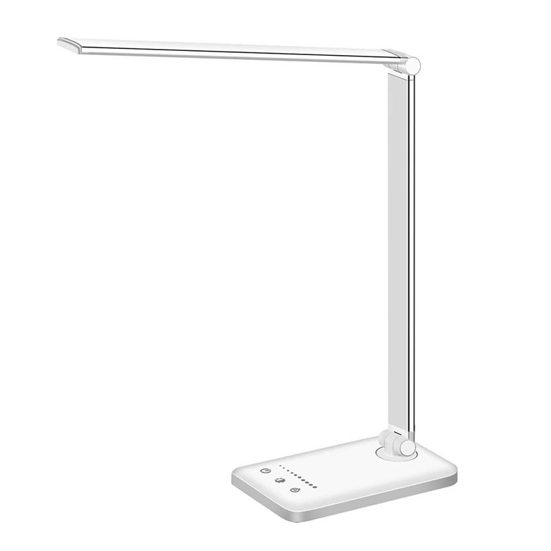 Lámpara de mesa USB con control táctil, luz de mesa LED plegable de metal estilo tarea para dormitorio