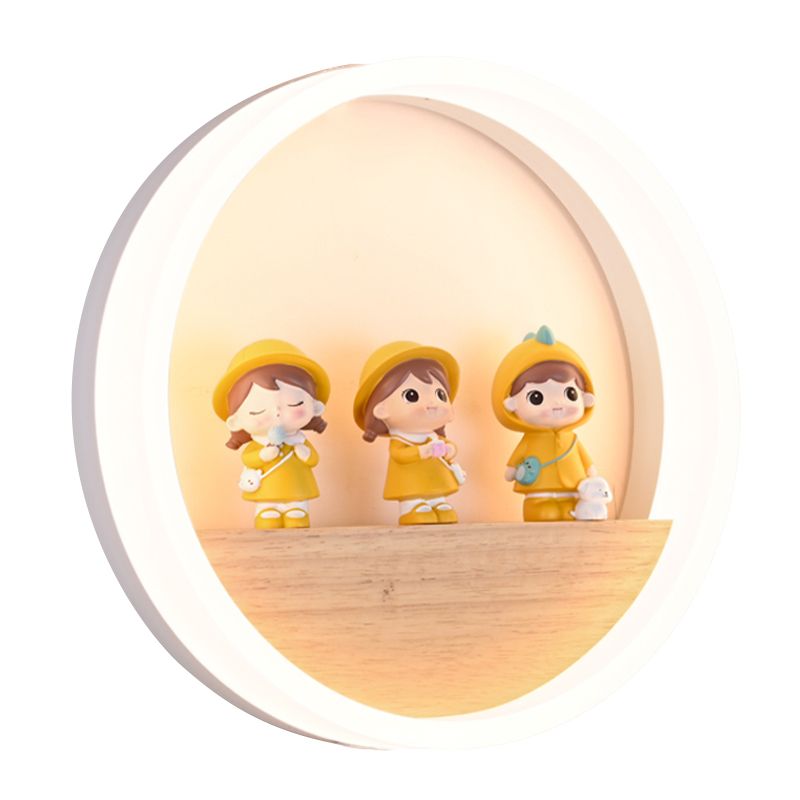 Wood Wall Sconce Contemporary Style Wall Light Sconces Metal for Bedroom