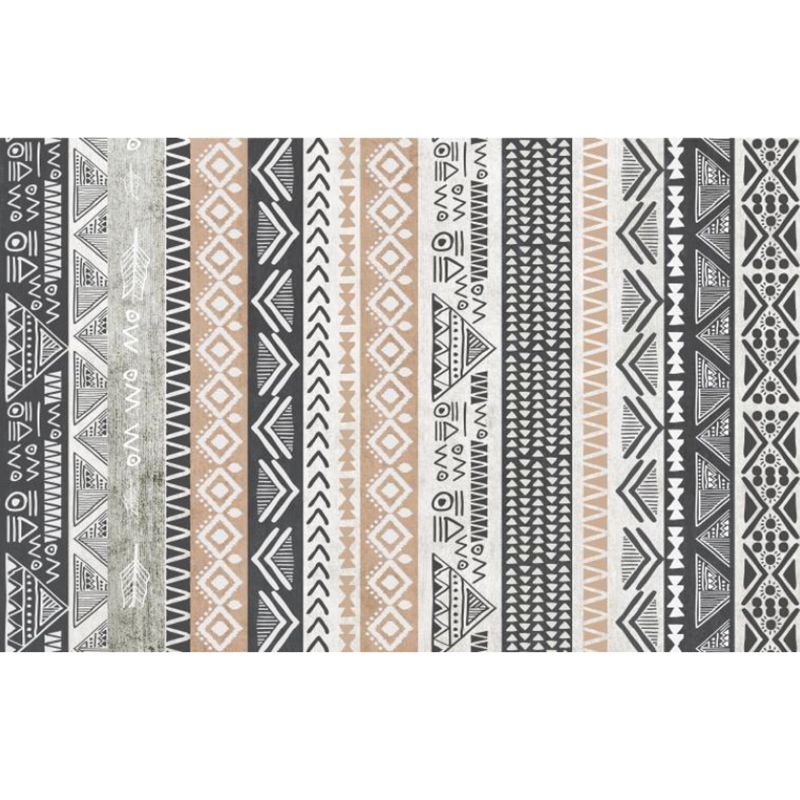 Eclectic Normatic Tribe Rug Color Mixed Polyester Area Carpet Non-Slip Backing Rug for Living Room
