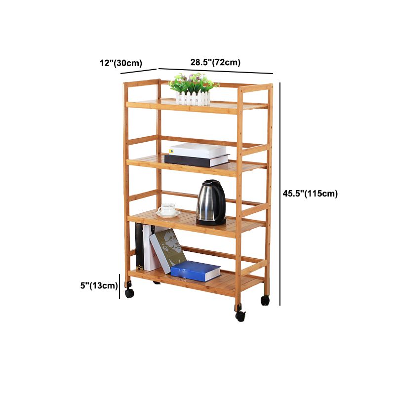 Brown Color Modern Style Bookshelf Bamboo Bookcase for Study Room