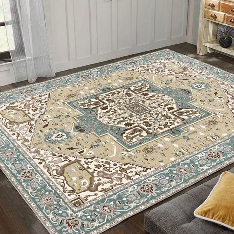 Exotic Geometric Patterned Rug Multicolored Moroccan Rug Polypropylene Stain Resistant Non-Slip Backing Machine Washable Carpet for Room