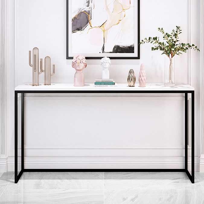 Modern Rectangle Console Sofa Table 33.46-inch Tall Accent Table with 1 Shelf