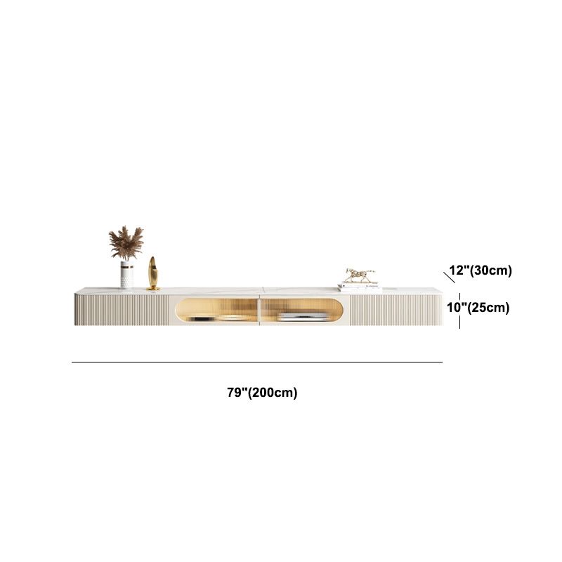 Modern Style Slate Top TV Stand Wall-mounted TV Console with Drawers
