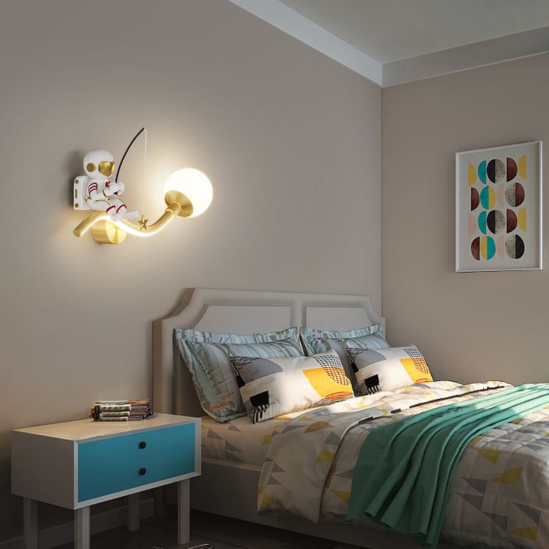 Astronaut LED Wall Mount Light Children Wall Light with Acrylic Shade for Kid's Room