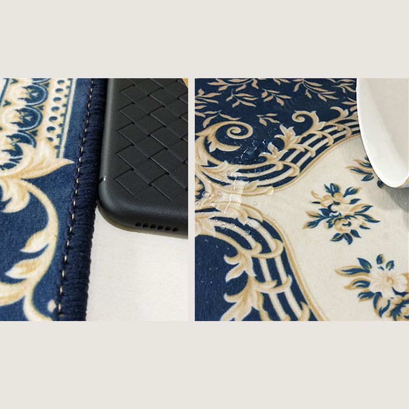 Dark Color Asia Area Rug Polyester Ink Branch Print Rug Non-Slip Backing Indoor Rug for Living Room