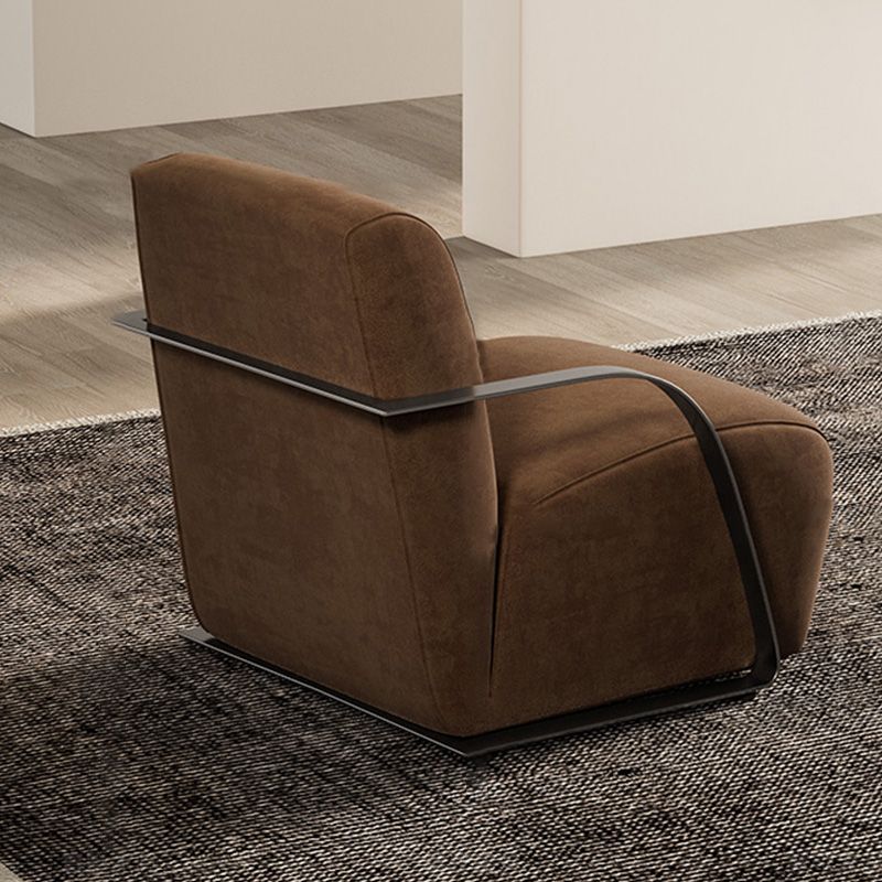 Tight Back Square Arms with Fabric Seat Arms Included Solid Color Arm Chair