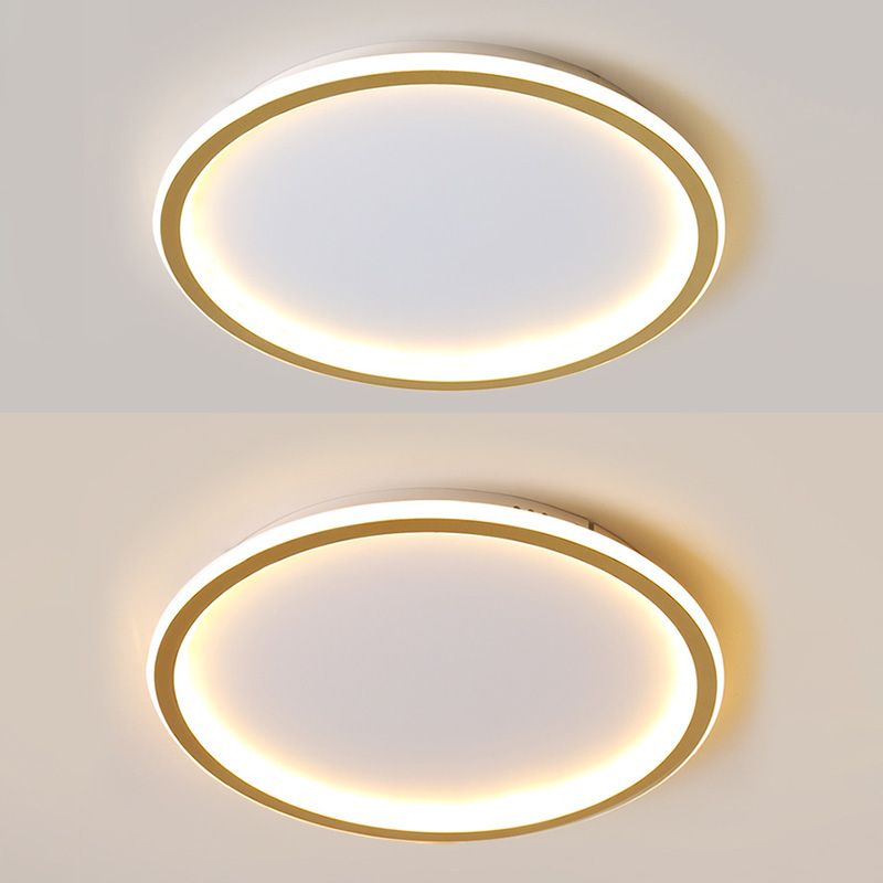Modern Circolare Flush Light Metal e Acrylic Gold Led Surface Mount Massimale Luci per Living Room