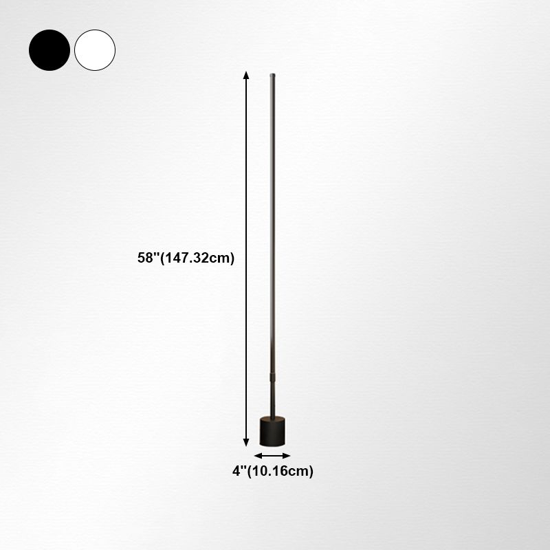 Linear Shape Floor Lamp Contemporary Style Metal 1 Light Floor Lighting