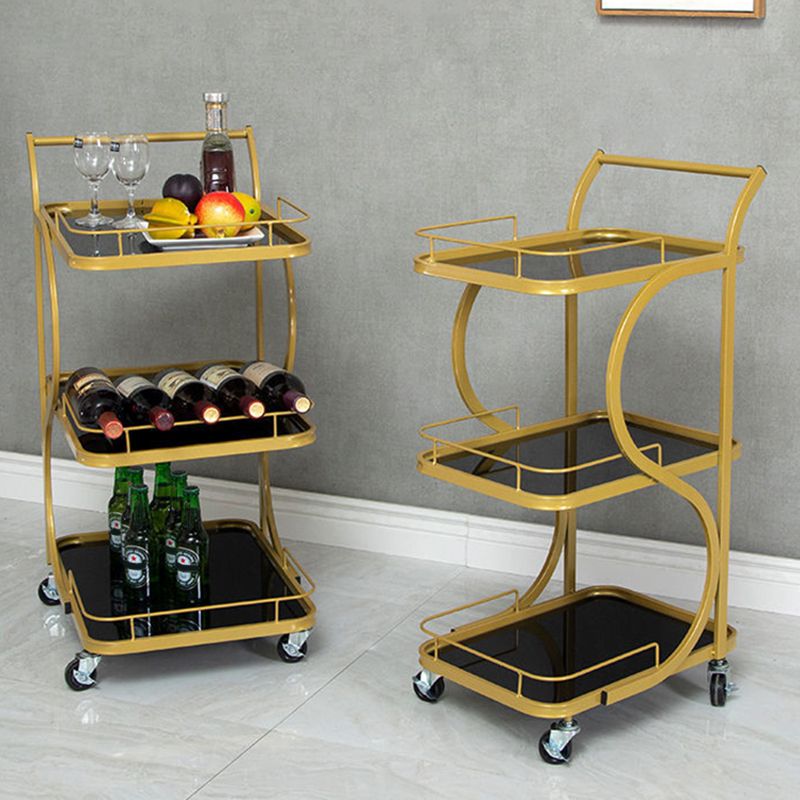 33.07" High Modern Style Prep Table Rolling Metal Prep Table for Kitchen