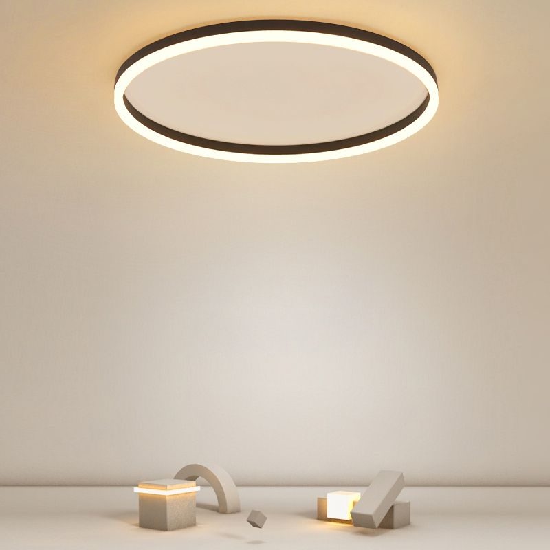 Luminaires de plafond encastrés de simplicité noire de lumière montée par plafond de LED pour le salon