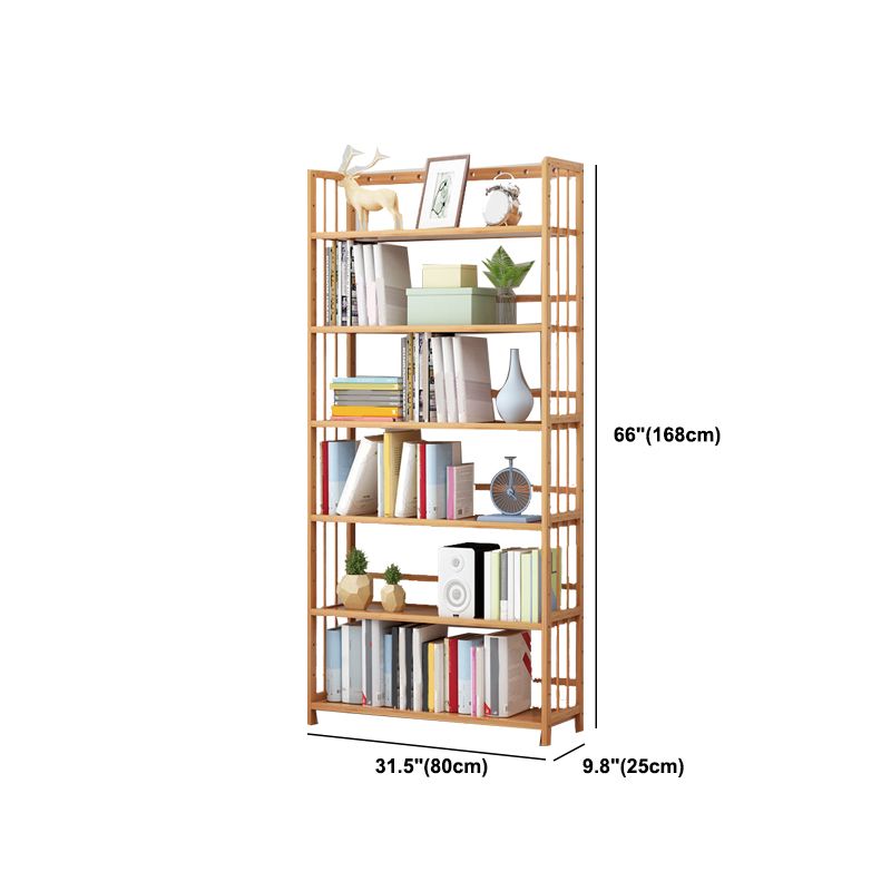 Modern Natural Book Shelf Bamboo Open Back Shelf Bookcase for Home