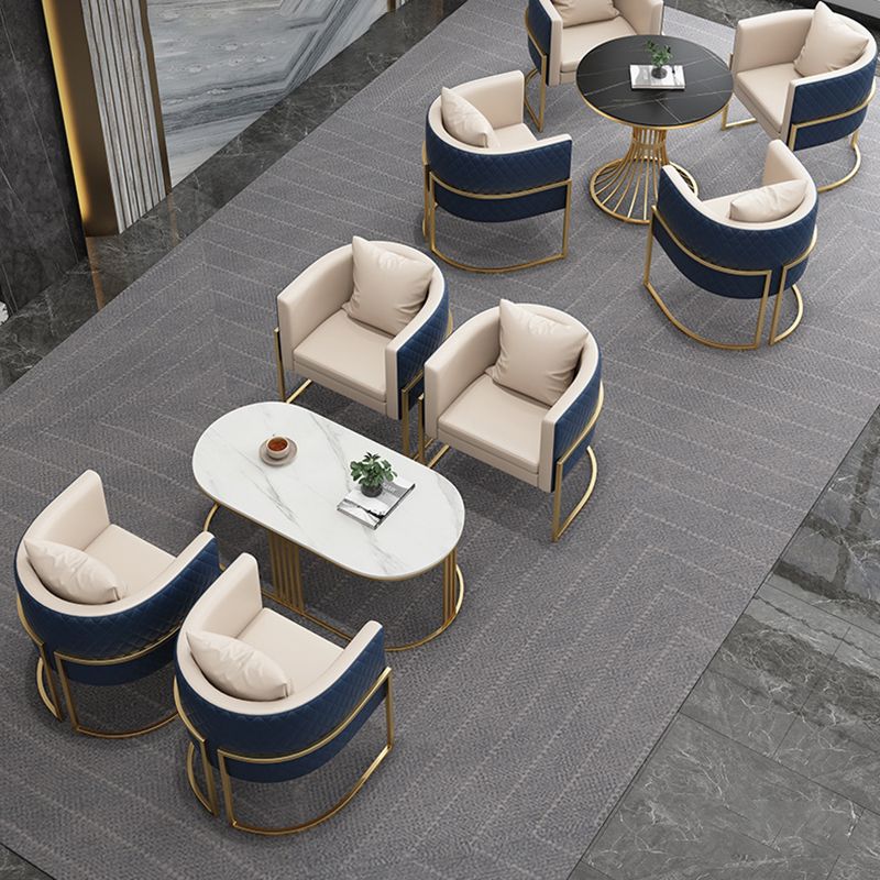 Glam Gold Steel Dining Set 1/5 Pieces Indoor Dining Furniture