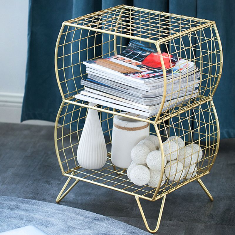 Glam Metal Bookshelf Closed Back Standard Bookcase with Shelves