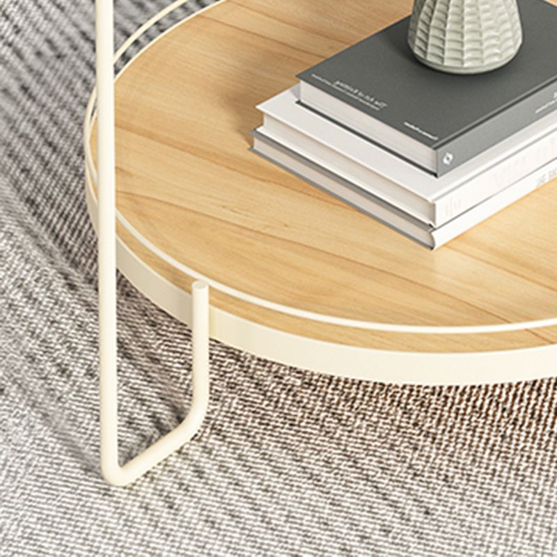 3 Legs Base Coffee Table Round Clear Glass Cocktail Table with Shelf