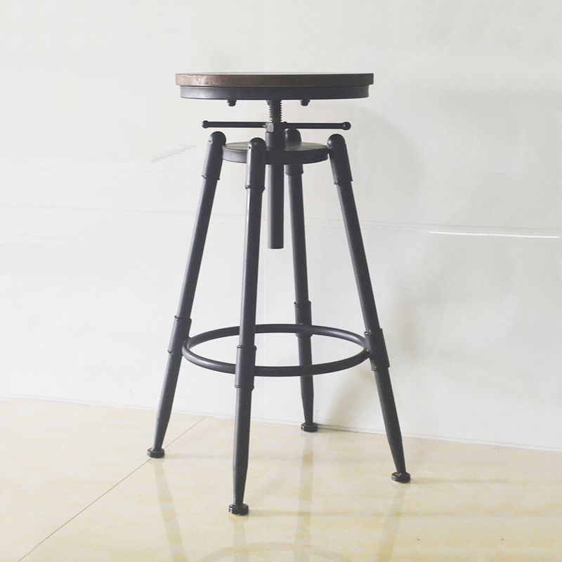 Taburete de bar de metal de estilo industrial con patas de hierro, taburete contrario para barra de cocina