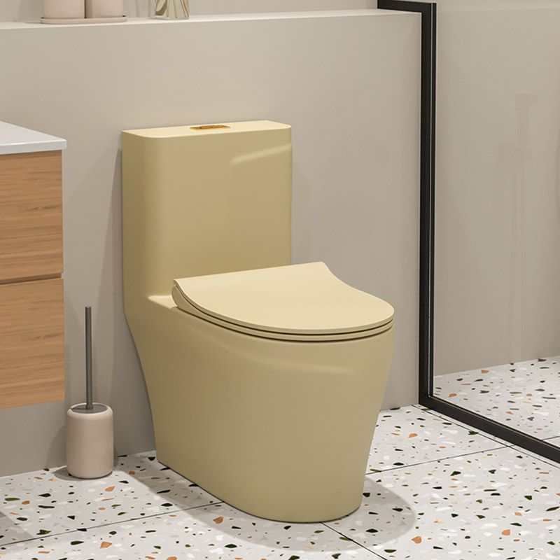 Floor Mount Toilet Traditional Skirted One-Piece Flush Toilet with Slow Close Seat