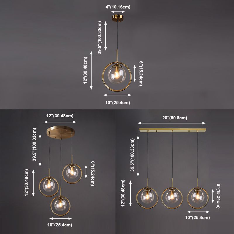 Glazen bronzen binnenhanglamp in moderne creatieve stijl Iron Globe hangende lamp