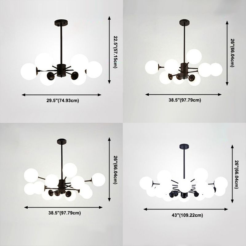 Globe Chandelier Light Fixture Modern Style Glass Pendant Lamp for Restaurant