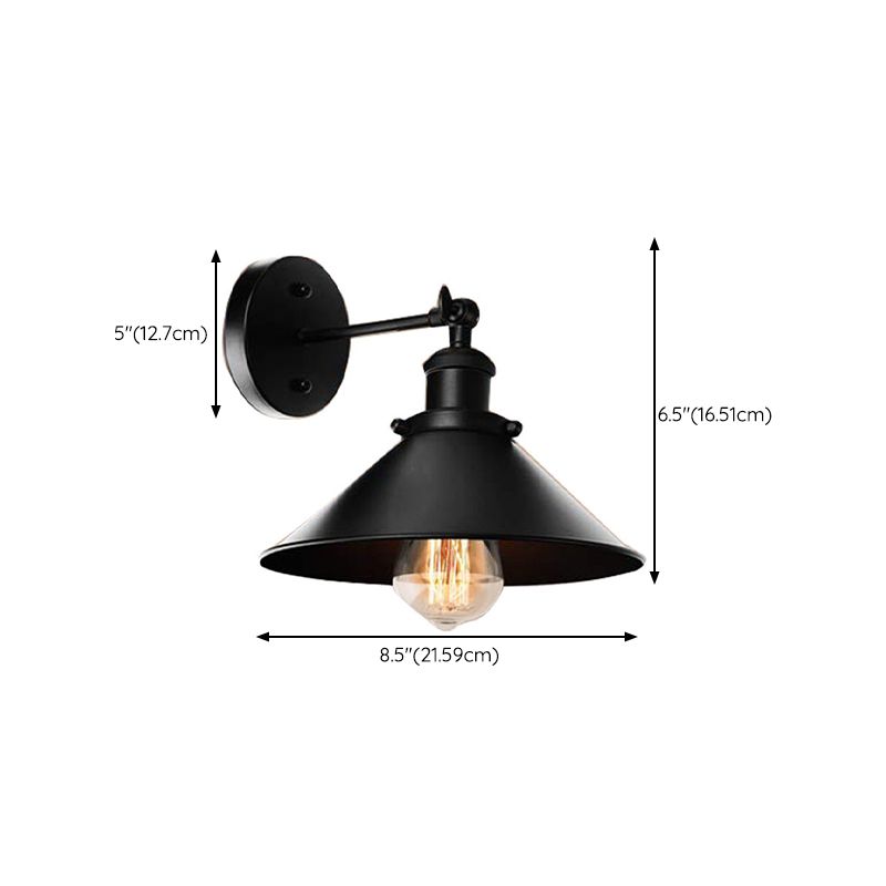 Industrial Metallic Wall Light Fixture with 1 Light for Bedroom Living Room